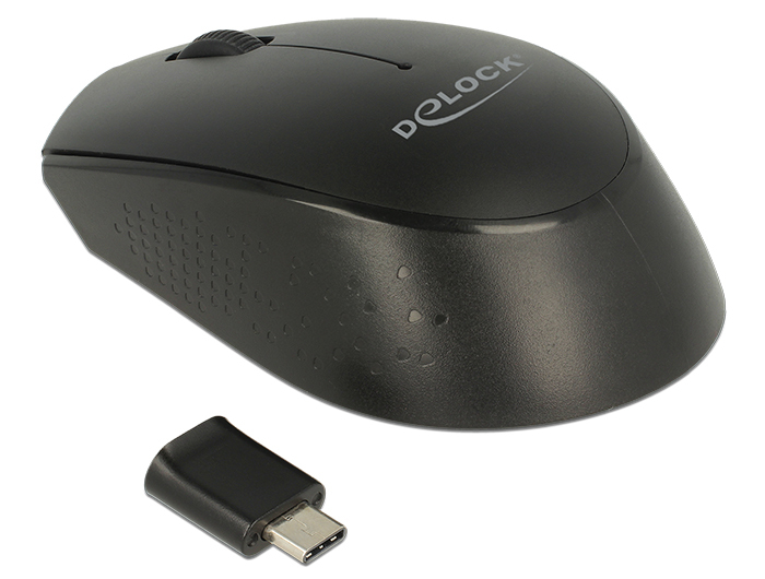 DELOCK Maus USB Type-C optisch 3 Tasten schwarz